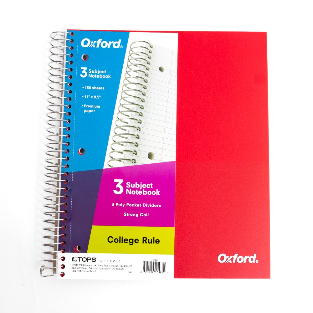 Oxford, Poly Covered, Spiral, Notebook, 3-Subject